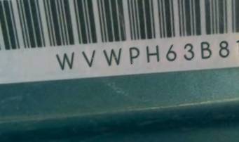VIN prefix WVWPH63B81P2