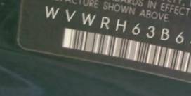VIN prefix WVWRH63B64P1