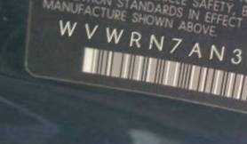 VIN prefix WVWRN7AN3DE5