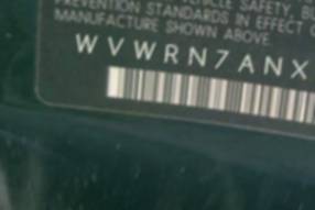 VIN prefix WVWRN7ANXDE5