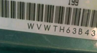 VIN prefix WVWTH63B43P0