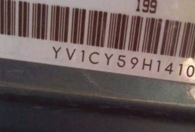 VIN prefix YV1CY59H1410