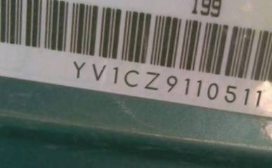 VIN prefix YV1CZ9110511