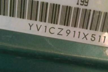 VIN prefix YV1CZ911X511