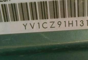 VIN prefix YV1CZ91H1310