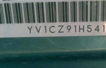 VIN prefix YV1CZ91H5410