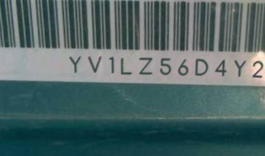 VIN prefix YV1LZ56D4Y27