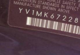 VIN prefix YV1MK6722820