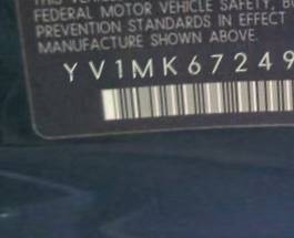 VIN prefix YV1MK6724921
