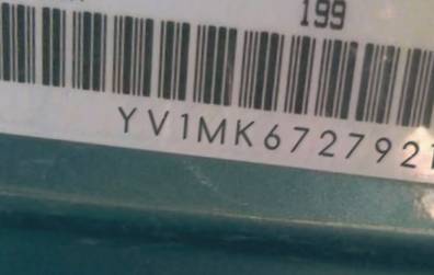 VIN prefix YV1MK6727921