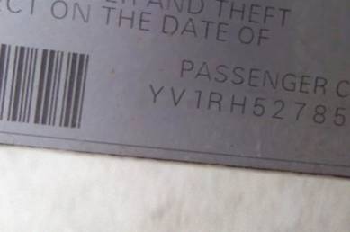 VIN prefix YV1RH5278524