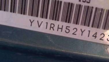 VIN prefix YV1RH52Y1423