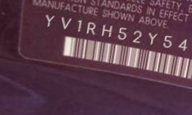 VIN prefix YV1RH52Y5424