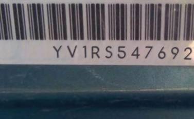 VIN prefix YV1RS5476927