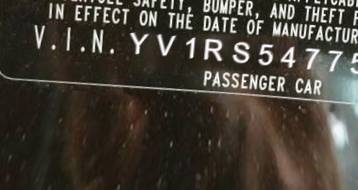 VIN prefix YV1RS5477524