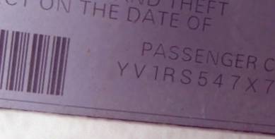 VIN prefix YV1RS547X726