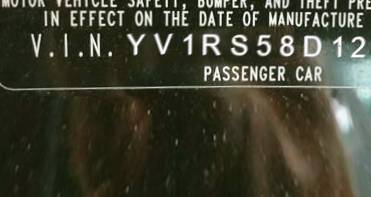 VIN prefix YV1RS58D1221