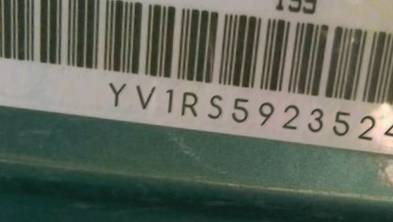 VIN prefix YV1RS5923524
