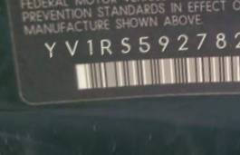VIN prefix YV1RS5927827