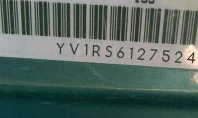 VIN prefix YV1RS6127524