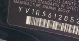 VIN prefix YV1RS6128524