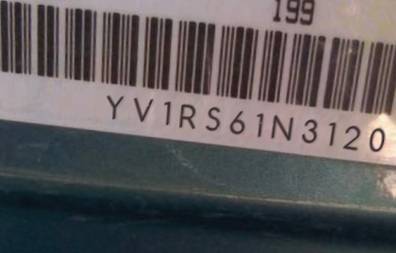 VIN prefix YV1RS61N3120