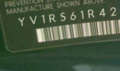 VIN prefix YV1RS61R4221