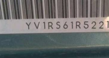 VIN prefix YV1RS61R5221