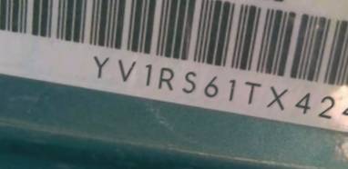 VIN prefix YV1RS61TX424