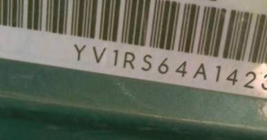 VIN prefix YV1RS64A1423