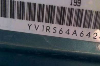 VIN prefix YV1RS64A6423