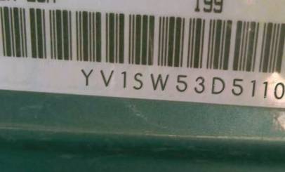 VIN prefix YV1SW53D5110
