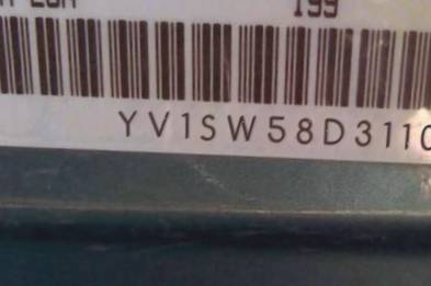 VIN prefix YV1SW58D3110
