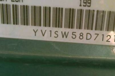 VIN prefix YV1SW58D7121