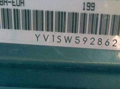 VIN prefix YV1SW5928625