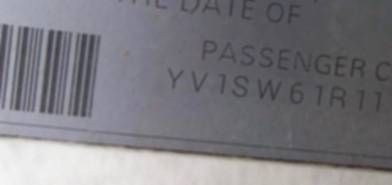 VIN prefix YV1SW61R1111