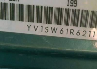 VIN prefix YV1SW61R6211