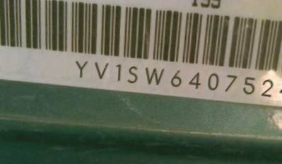 VIN prefix YV1SW6407524