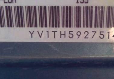 VIN prefix YV1TH5927514