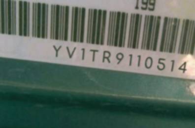 VIN prefix YV1TR9110514