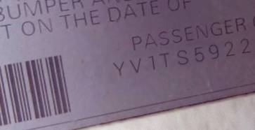 VIN prefix YV1TS5922513