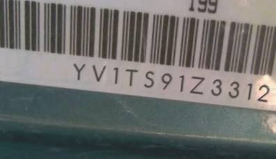 VIN prefix YV1TS91Z3312