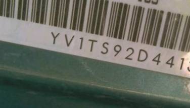 VIN prefix YV1TS92D4413