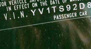 VIN prefix YV1TS92D8212