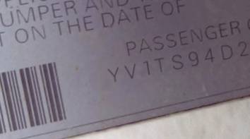 VIN prefix YV1TS94D2Y10
