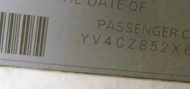 VIN prefix YV4CZ852X612