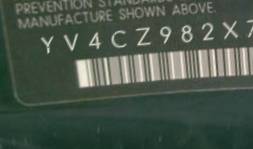 VIN prefix YV4CZ982X713