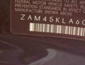 VIN prefix ZAM45KLA6C00
