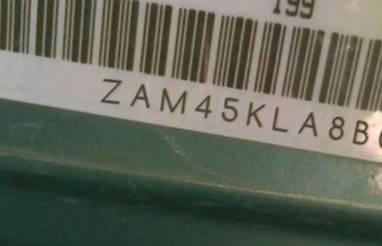 VIN prefix ZAM45KLA8B00