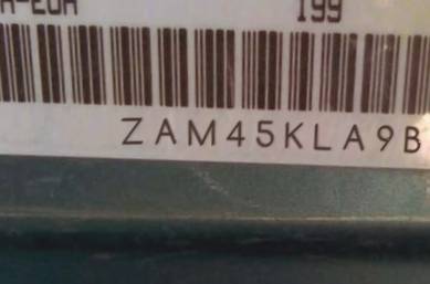 VIN prefix ZAM45KLA9B00